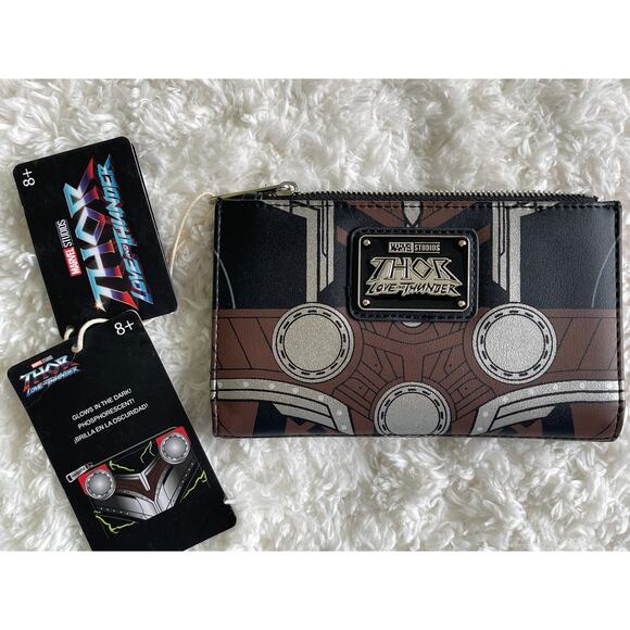 Loungefly Marvel Studios Thor Love and Thunder Flap Zippered Wallet NEW - Picture 1 of 9